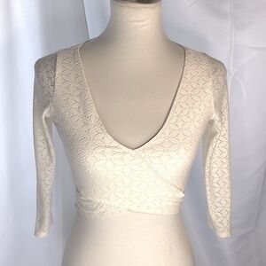 Hollister Cut Out Crossover Eyelet Crop Top